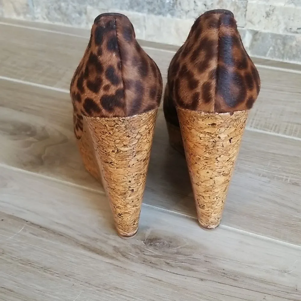 Christian Louboutin Coroclic Leopard Print Cork Wedges